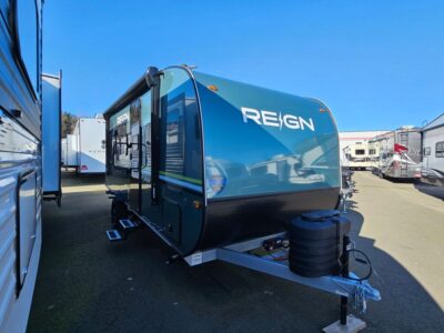 2025 Keystone Reign   RV, fully loaded with premium options, available at Poulsbo RV.